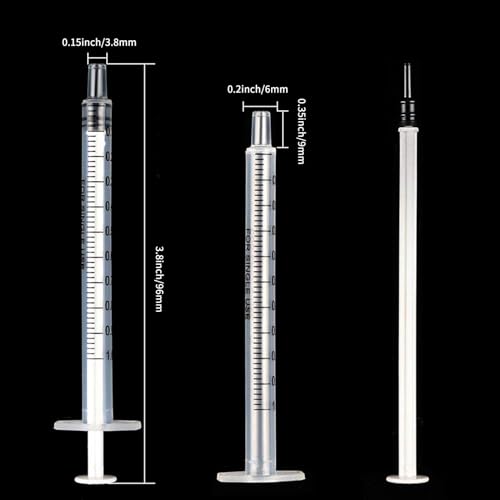 120pcs 1ml Syringes with Caps Luer Slip Tip Without Needles