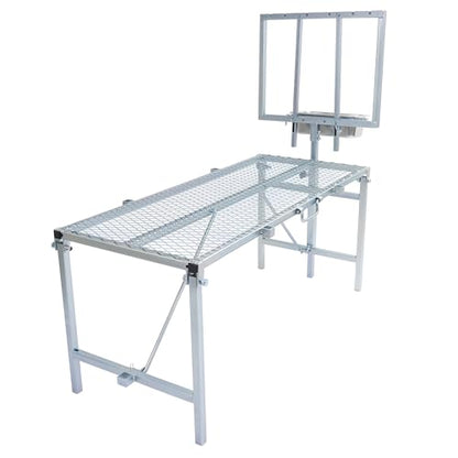 HECASA Sheep Milking Stand Livestock Feeder Rack Adjustable Headpiece - color: Silvery