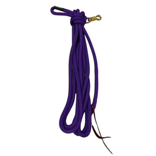 PARELLI 22 Foot Line Ground Training Rope - Strong Everyday Use All-Purpose Large Horse Lead Rope with Loop & Latigo Popper | 9/16" Diameter Smooth Yachting Braid, Purple - color: Purple