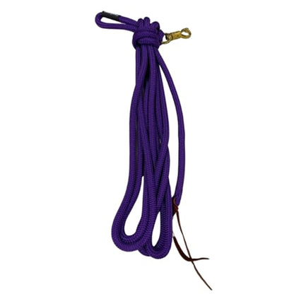 PARELLI 22 Foot Line Ground Training Rope - Strong Everyday Use All-Purpose Large Horse Lead Rope with Loop & Latigo Popper | 9/16" Diameter Smooth Yachting Braid, Purple - color: Purple