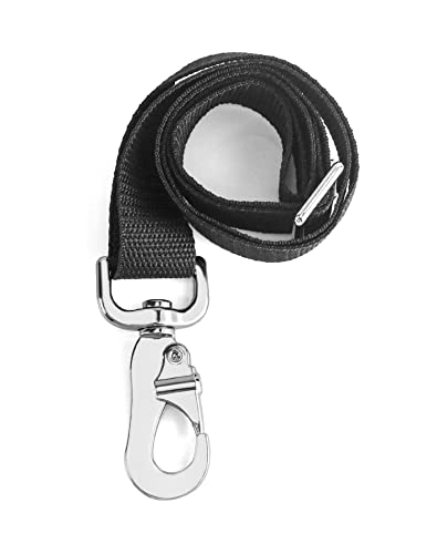 QWORK Horse Bucket Strap, Nylon, 6 Pack, Adjustable 21" to 32" Length, for Hay Nets, Water Buckets, Outdoor Feeders, Black
