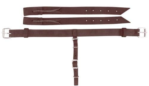 Showman Pony 1.5" Wide Nylon Back Cinch w/Roller Buckles - color: Brown