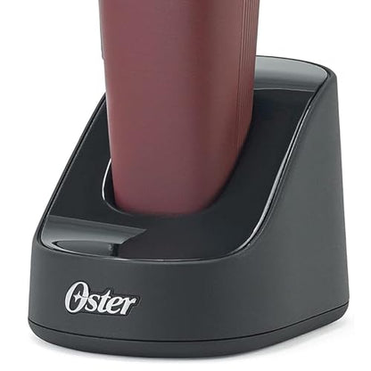 Oster Professional Cordless Hair Clippers, Fast Feed for Barbers and Hair Cutting with Detachable Blade, Burgundy
