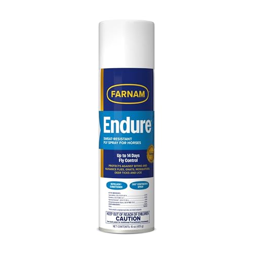 Farnam Endure Fly Spray for Horses, Long-Lasting Fly Repellent, 15 oz Spray