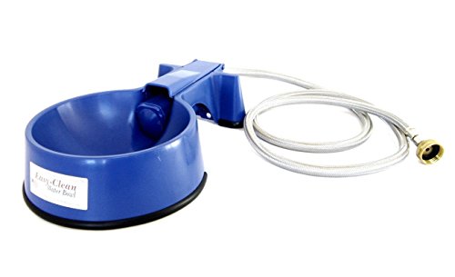 The Easy-Clean Auto-Fill Water Bowl For Dog with (5-Foot) Long Stainless Steel Hose, 32 ounces,Blue - size: 5 feet