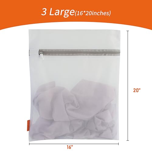 Polecasa Mesh Laundry Bags 3 Pack (Large, 16 x 20") - size: 3 Large