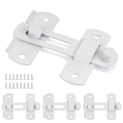 4 Packs Matte White Stainless Steel Barn Door Latch flip Door Latch - color: Matte White