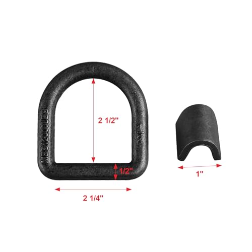 4 Pack Heavy Duty Weld On D-Ring for Trailer 1/2 Inch 12000 LBS. | Weld On D-Ring for Trailer 1/2 Inch Max Break Strength 12000 LBS,Stake Pocket D Rings Truck Tie Down Anchor - size: 1/2 inch