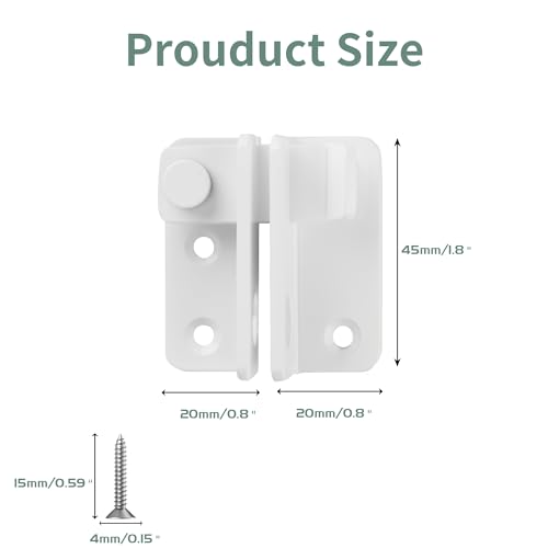 Mooche 2Pack Flip Latch Gate Latch with Padlock Hole, White 1.8"*1.6" - color: White, size: 2 pack-Stainless Steel Small Size