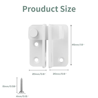 Mooche 2Pack Flip Latch Gate Latch with Padlock Hole, White 1.8"*1.6" - color: White, size: 2 pack-Stainless Steel Small Size