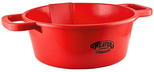 Weaver Leather Livestock Large Round Feed Pan, Gray - color: Red