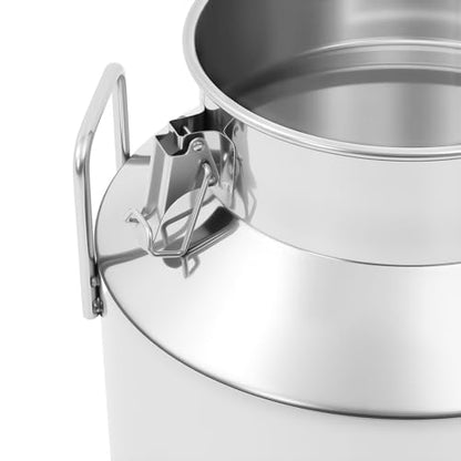 1MM Thickened Stainless Steel Milk Can Large Liquid Container Storage,Stainless Steel Milk Bucket with Sealing Lid and Carry Handle,for Wine, Oil Storage Transport (50L/13.2Gal) - size: 50L/13.2Gal