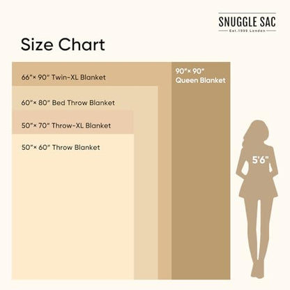 Snuggle Sac Queen Size Bedding Blankets, Super Soft Warm Oversized Bed Blankets Cozy Knit Fuzzy Blankets for Bed, Heather Beige, 90x90 inches - color: Heather Beige, size: Queen (90"x90")