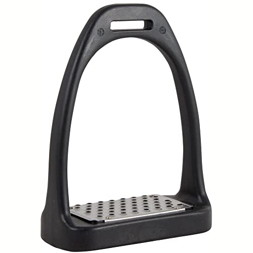 Dura-Tech Lightweight Polymer Stirrup Irons | Size 4 3/4 |Wider Foot Bed for Stability | Includes Rubber and Metal Grip Pads | Shock Absorbent | Ideal for Everyday Riding and Training