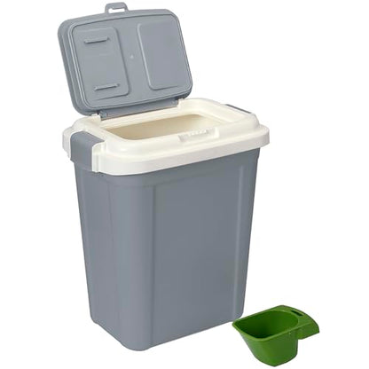 Airtight Pet Food Grey Storage Container, 23 Qt - color: Grey, size: 20 lbs
