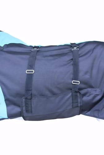 Challenger 1200D Horse Turnout Waterproof Heavy Weight Winter Blanket 5EE20TR - color: Turquoise/Black, size: 74 inches