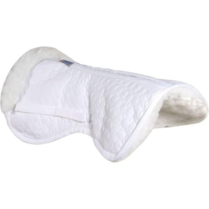 Dura-Tech Fleece Half Horse Saddle Pad | Customizable Comfort & Fit | Enhance Your Riding Experience - color: White