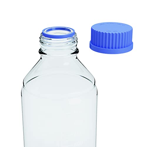 1000ml Storage Glass Bottles – 2pcs Round Media Storage Bottle – Borosilicate Glass Bottles – Safe Probe Storage Glass Storage Bottles with GL45 Blue Screw Cap (1000ml - 2pcs) - size: 1000ml - 2pcs