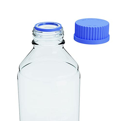 1000ml Storage Glass Bottles – 2pcs Round Media Storage Bottle – Borosilicate Glass Bottles – Safe Probe Storage Glass Storage Bottles with GL45 Blue Screw Cap (1000ml - 2pcs) - size: 1000ml - 2pcs