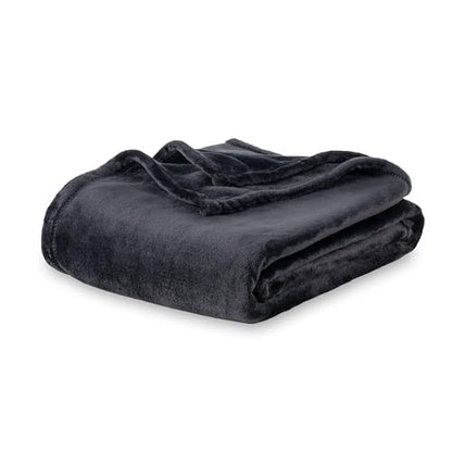 Berkshire Blanket Classic VelvetLoft® Solid Bed Blanket,Twin Size Bed Blanket,Lightweight Soft Fuzzy Plush Blanket for Bed and Couch,Black,60x92 Inches - color: Black, size: Twin/Twin XL