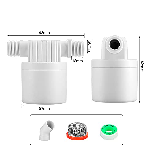 Water Float Valve 1/2 Inch Water Level Controller Built-In Water Tank Upgrade Float Valve for Livestock Tanks,Cistern,Toilet (1pcs 1/2" side inlet) - size: 1/2" Side Inlet