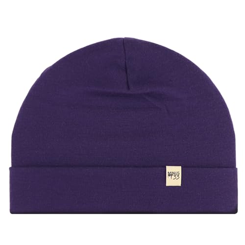 100% Merino Wool Cuff Beanie - Mens & Womens Warm Winter Hat - Watch Cap - Toque - Novelty Beanie - One Size Fits Most - color: Dark Purple