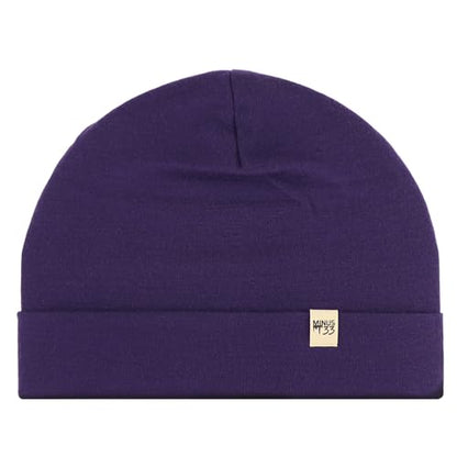 100% Merino Wool Cuff Beanie - Mens & Womens Warm Winter Hat - Watch Cap - Toque - Novelty Beanie - One Size Fits Most - color: Dark Purple