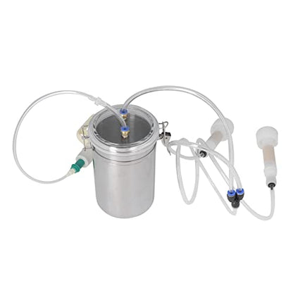 Goat Milking Machine Manual, 2L Cow Sheep Milking Pump Portable Stainless Steel Cattle Milking Machine Sheep Vacuum Goat Milker, for Home Small Farms