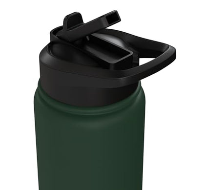 Don´t Mess With My Goat Cute Coat Pygmy Goat Farmer Stainless Steel Insulated Water Bottle - color: Dark Green