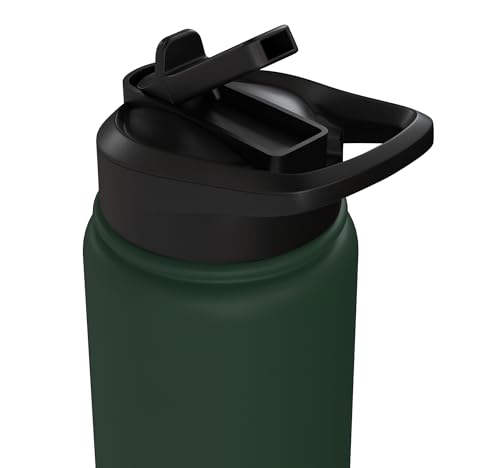 Don´t Mess With My Goat Cute Coat Pygmy Goat Farmer Stainless Steel Insulated Water Bottle - color: Dark Green