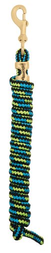 Weaver Leather Poly Lead Rope, Black/Hurricane Blue/Lime Zest, 5/8 x 10'