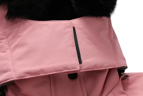 MOERDENG Women's Warm Winter Coat Insulated Snowboarding Jacket - color: Pink, size: Small