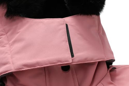 MOERDENG Women's Warm Winter Coat Insulated Snowboarding Jacket - color: Pink, size: Large