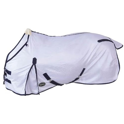 Reinsman Fly Sheet - Lightweight Breathable Ventilated Non-Slip Standard Neck Summer Mesh Sheet for Horses, White - 81" - size: 81"