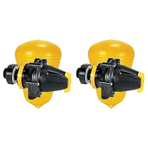 Jobe Valves J-MFV0075DLT 82026 Megaflow Valve 3/4", Yellow/Black – High Flow Float Valve for Livestock Water Troughs, Up to 90 GPM, Underwater Mount, GF Nylon Construction - size: 2 Pack