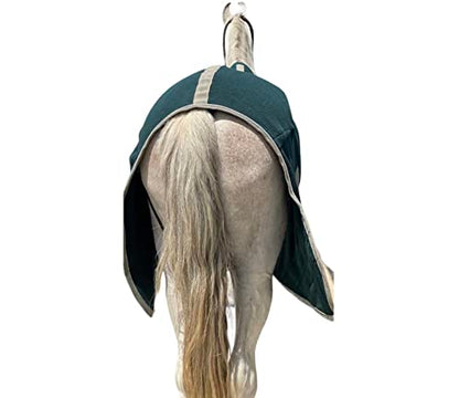Majestic Ally Anti Pill Fleece Horse Blanket /Sheet with Silver Braided Rope (Hunter Green, 76) - color: Hunter Green, size: 76