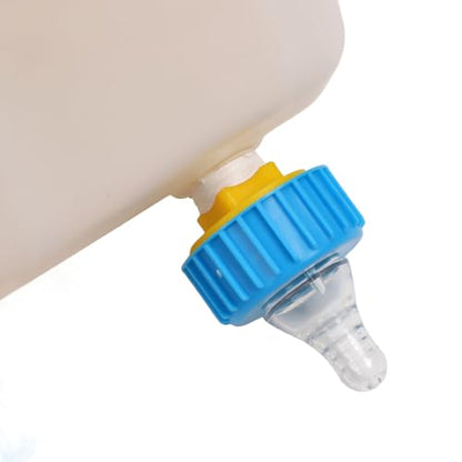 Silicone Lamb Drink Feeder, 8 Nipples Wall Mounted 10L Livestock Milk Feeding Bucket with One Way Valve and Feeding Port Lid, for Nursing Animal Lamb Piglet Puppy