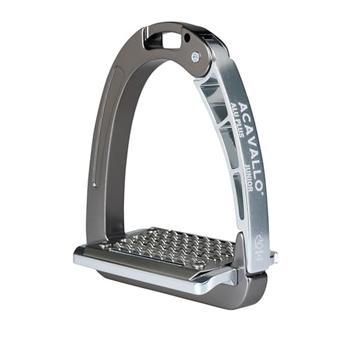Acavallo Alupro Junior Stirrups, One Size, Black, Set of 2 - color: Titanium Gray