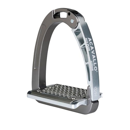 Acavallo Alupro Junior Stirrups, One Size, Black, Set of 2 - color: Titanium Gray