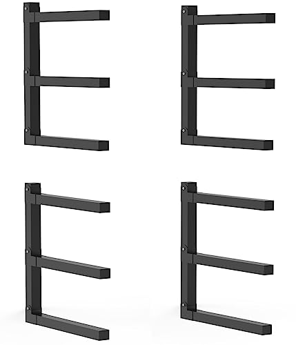 Lumber Storage Metal Rack, 3-Level Wall-Mounted Organizer and Wood Rack, Indoor & Outdoor Storage Solution for Workshop or Garage - 2 Pack - style: 2 PACK