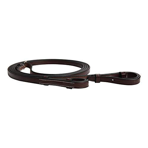 Huntley Equestrian Pelham Flat Curb English Bridle Rein 1/2" Width (Full)