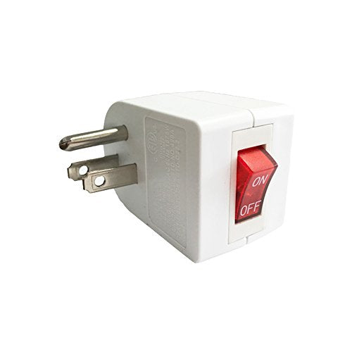 Oviitech 2 Pack Grounded Outlet Wall Tap Adapter with On/Off Power Switch，Single Outlet with Switch in White - size: 2 Pack