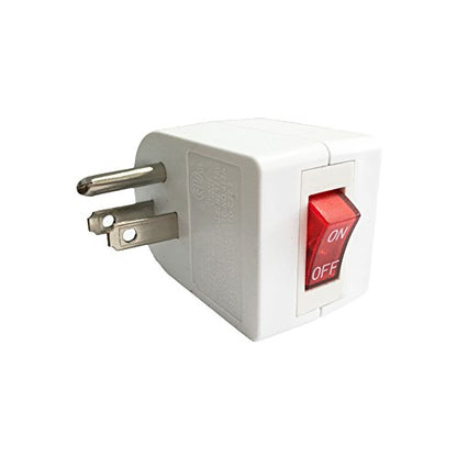 Oviitech 2 Pack Grounded Outlet Wall Tap Adapter with On/Off Power Switch，Single Outlet with Switch in White - size: 2 Pack
