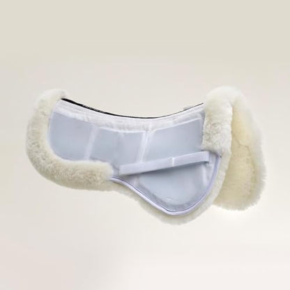 Ovation Europa Sheepskin 6-Shim Half Pad - Horse Riding Dressage Jumping Saddle Pad with Channel Spine Design, Memory Foam Shims, 3-Shim Pockets Per Side, Rolled Edges - size: Regular (16-16.5")