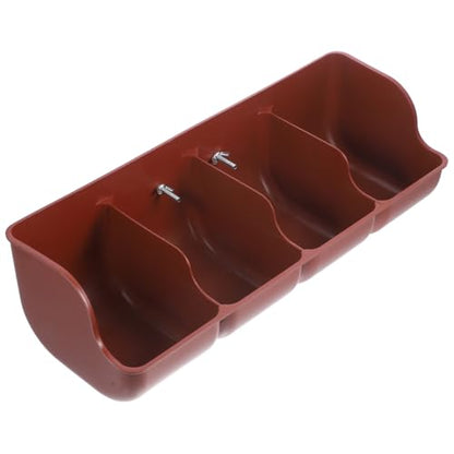 DOITOOL Pig Feeder 4 Compartment Pig Trough Plastic Fence Goat Feeder Livestock Feeding Container Pets Animal Farm Supplies - color: Brown, size: 46x14cm