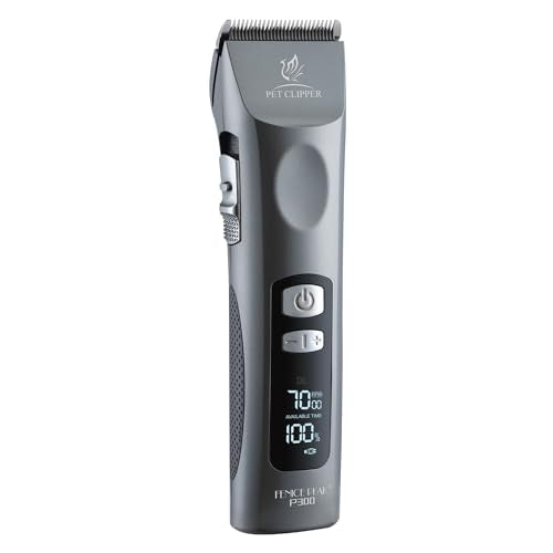 Professional Dog Grooming Clippers with 17H Runtime & Replaceable 440C Blade, 5-Speed Low Noise Electric Dog Shaver for Thick, Matted, Curly Hair, Cordless Clipper for Groomer & Home Use, Grey - color: Grey, size: Standard