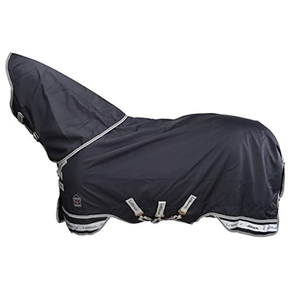 LeMieux Arika Featherweight 0g Turnout Blanket - 900Denier Breathable Waterproof Outer - Detachable Neck Included - Navy - 81" - size: 81"