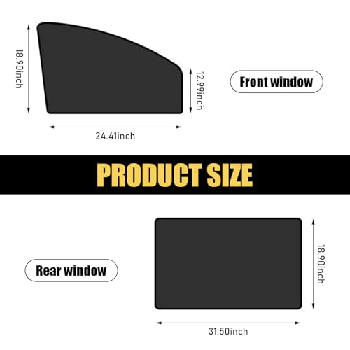 4 PCS Car Side Window Sunshade, Heat Insulation Sun Protection Window Visor, Car Privacy Protection Sunshade, Suitable for Most Cars (Black)