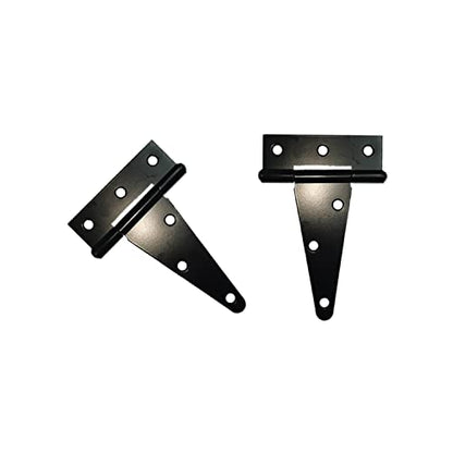 HLMOptimo Heavy Duty T Hinge Tee T Strap Shed Gate Barn Fence Door Hinge Wrought Rustproof All Size Black (2 pcs, 4 inch) - size: 4 Inch, style: 2 pcs