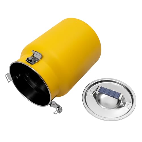 DYNAMI 3.2Gal Stainless Steel Airtight Canister,Large Metal Food Storage Container,Stainless Steel Bucket Milk Can Milk Jug With Lid&Handle, for Kitchen Rice Flour Coffee Bean (Yellow) - color: Yellow